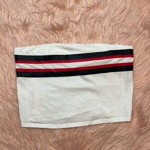 Victoria’s Secret Pink Tube Top‎ Tank White Striped Red Black Size Medium